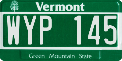 VT license plate WYP145