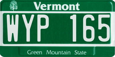 VT license plate WYP165