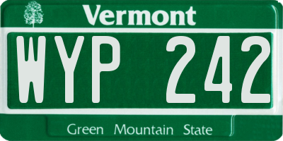 VT license plate WYP242