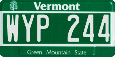VT license plate WYP244