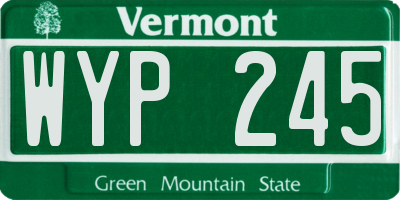 VT license plate WYP245