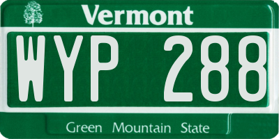 VT license plate WYP288