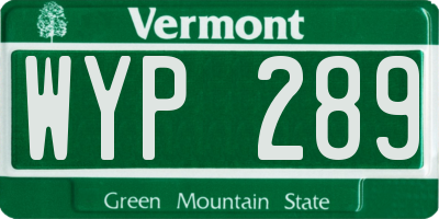 VT license plate WYP289