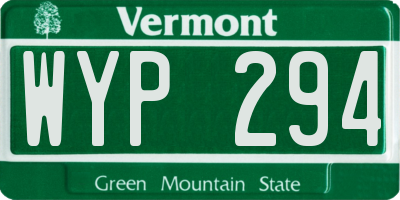 VT license plate WYP294