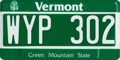 VT license plate WYP302