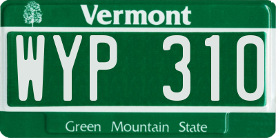 VT license plate WYP310