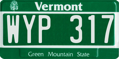 VT license plate WYP317