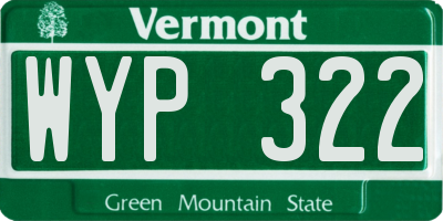 VT license plate WYP322