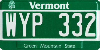 VT license plate WYP332