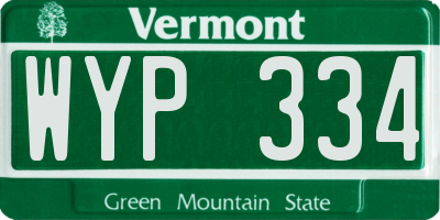 VT license plate WYP334