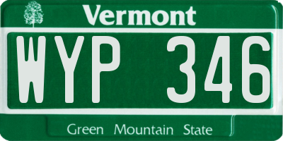 VT license plate WYP346