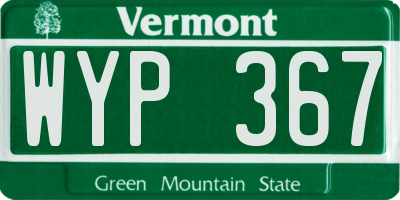 VT license plate WYP367