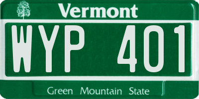 VT license plate WYP401
