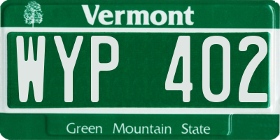 VT license plate WYP402