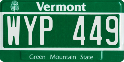 VT license plate WYP449