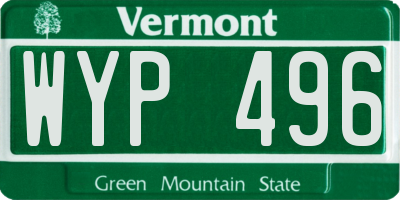 VT license plate WYP496