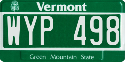 VT license plate WYP498