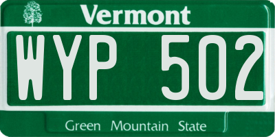 VT license plate WYP502