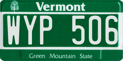 VT license plate WYP506
