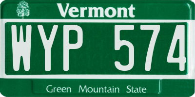 VT license plate WYP574