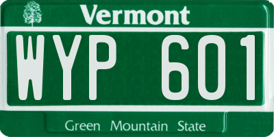 VT license plate WYP601