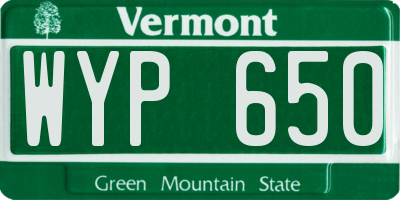 VT license plate WYP650