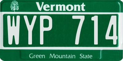 VT license plate WYP714