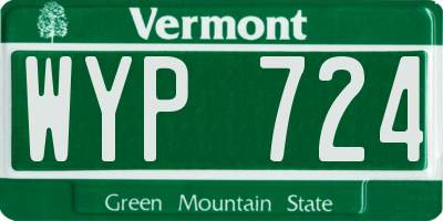 VT license plate WYP724