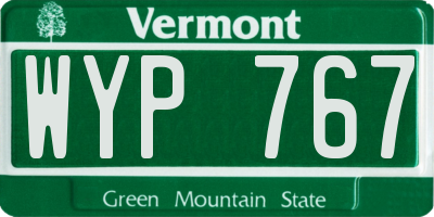 VT license plate WYP767