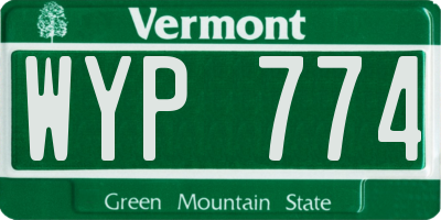 VT license plate WYP774