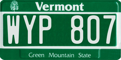 VT license plate WYP807