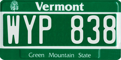 VT license plate WYP838