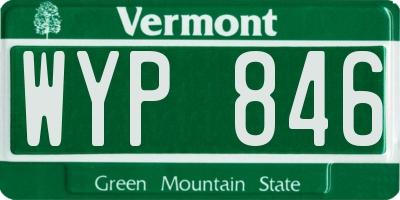 VT license plate WYP846