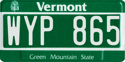 VT license plate WYP865