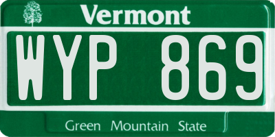 VT license plate WYP869