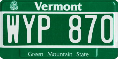 VT license plate WYP870