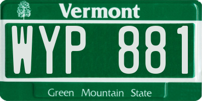 VT license plate WYP881
