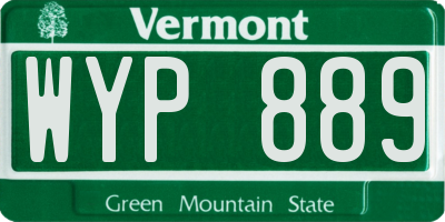 VT license plate WYP889