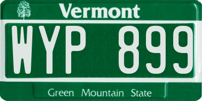 VT license plate WYP899