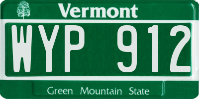 VT license plate WYP912