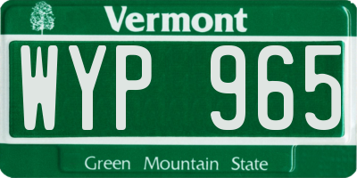 VT license plate WYP965