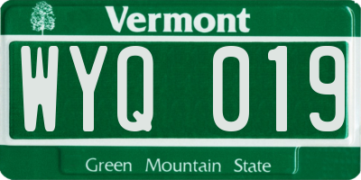 VT license plate WYQ019