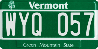 VT license plate WYQ057