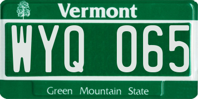 VT license plate WYQ065