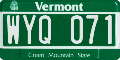 VT license plate WYQ071