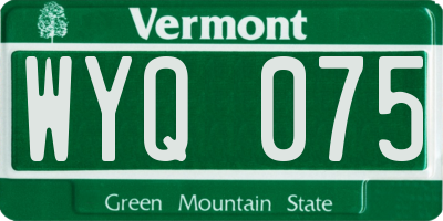 VT license plate WYQ075