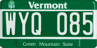 VT license plate WYQ085