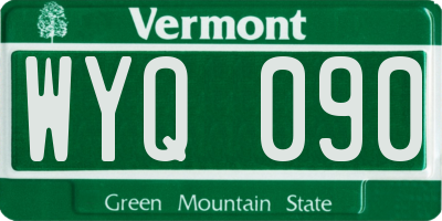 VT license plate WYQ090