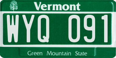 VT license plate WYQ091