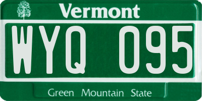 VT license plate WYQ095